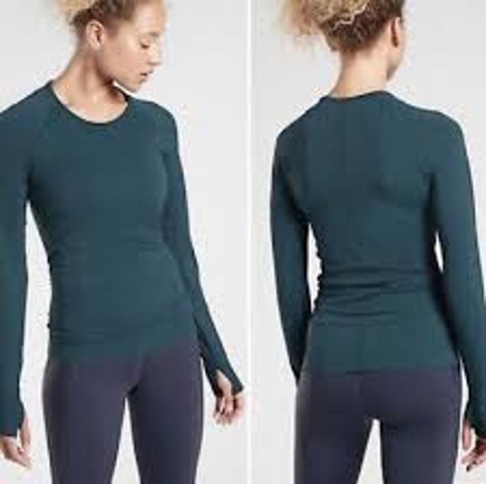 Athleta Speedlight Seamless Top Teal Small